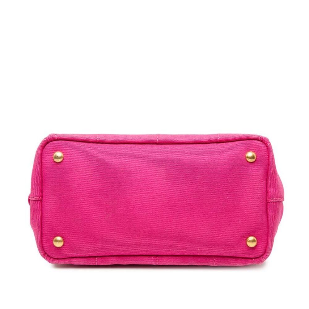 Pre Loved prada Canvas Tote Bag Women Pink Satchel - Picture 3 of 7